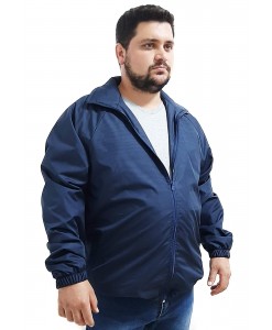 Jaqueta Forro Corta Vento Plus Size Grande Semi Impermeavel - Azul escuro - Butu Biru